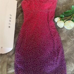 Oh Polly Strapless Pink and Purple Dress